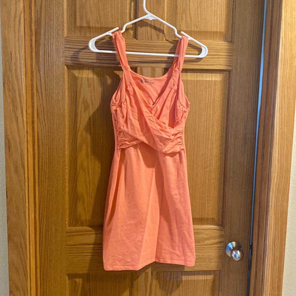 Coral bra top minidress